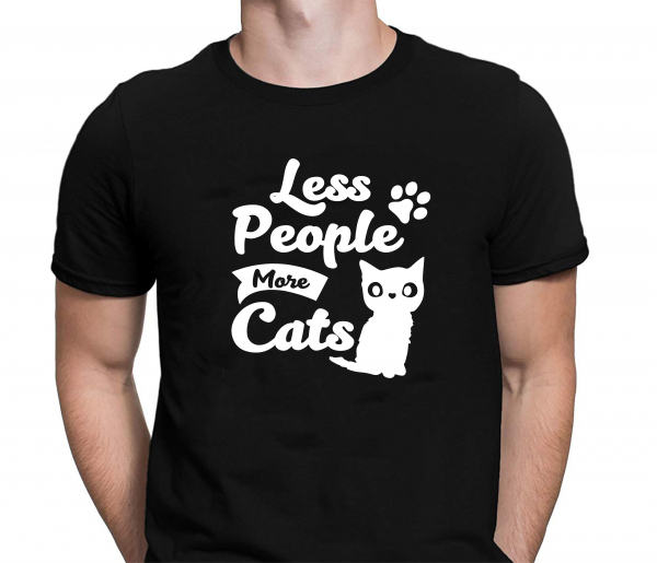 Tricou Personalizat Pisici - Less People More Cats [2]