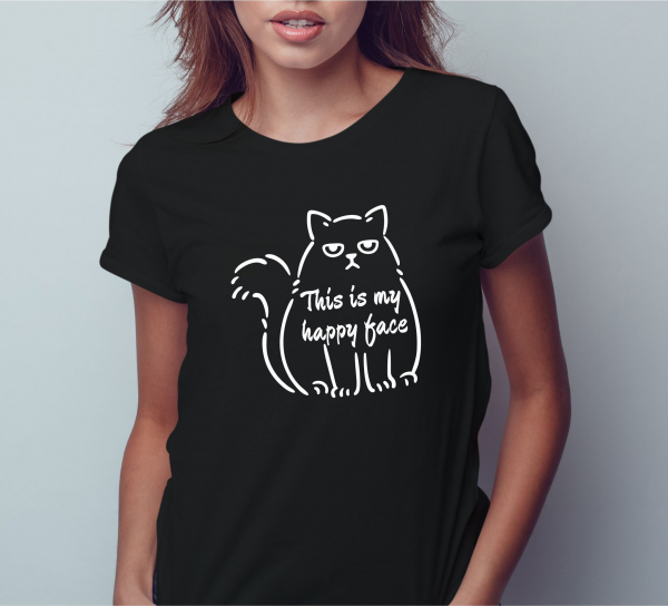 Tricou Personalizat Pisici - This Is My Happy Face [2]