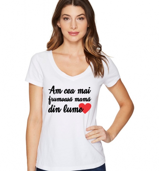 Tricou Personalizat - Am cea mai frumoasa mama din lume [2]