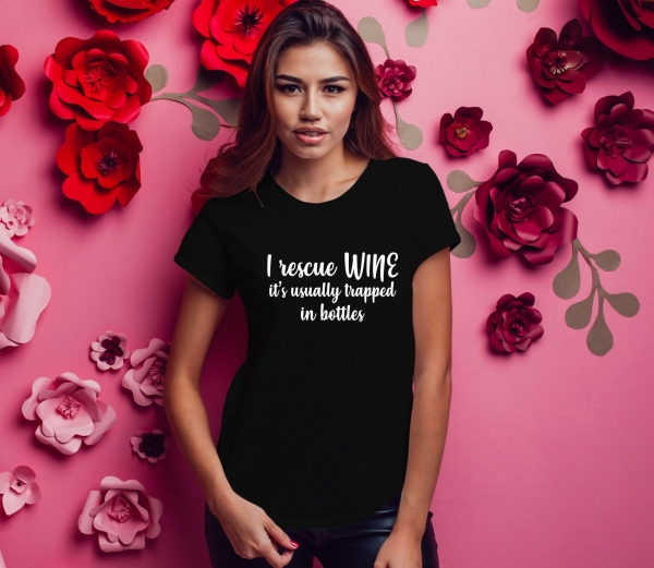 Tricou Petrecerea Burlacitelor - I Rescue Wine [2]