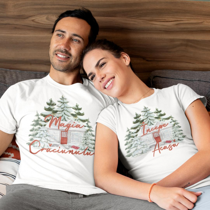 Set 2 Tricouri Craciun Personalizate - Magia Craciunului incepe acasa   [1]