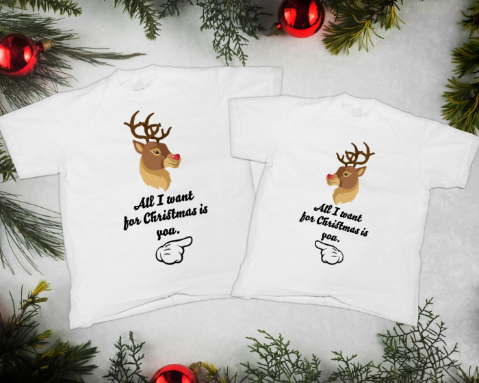 Set 2 Tricouri Cuplu Craciun - All I want for Christmas Is You   [3]