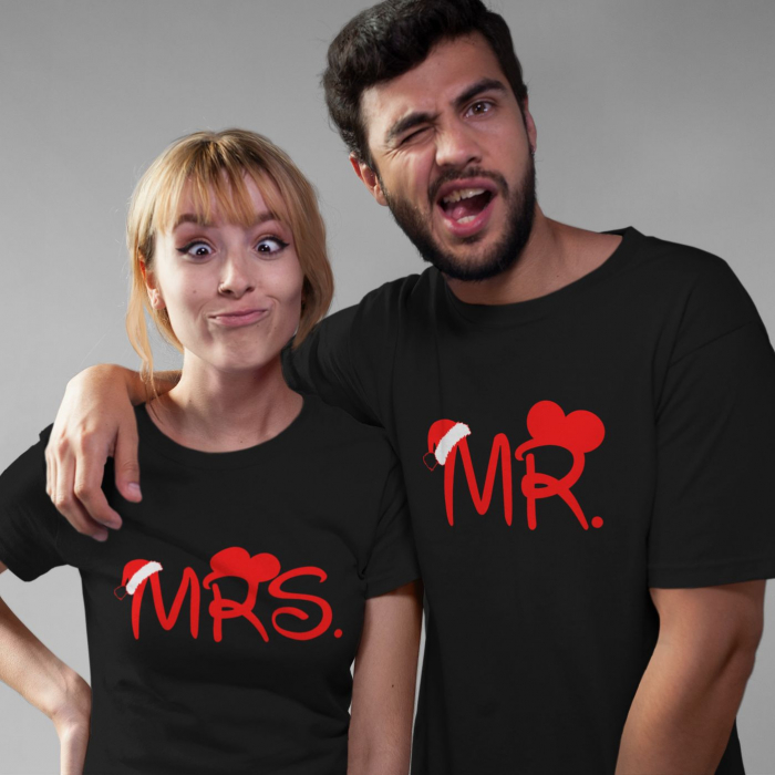 Tricouri Cuplu Craciun Personalizate - Mr and Mrs Craciun [2]