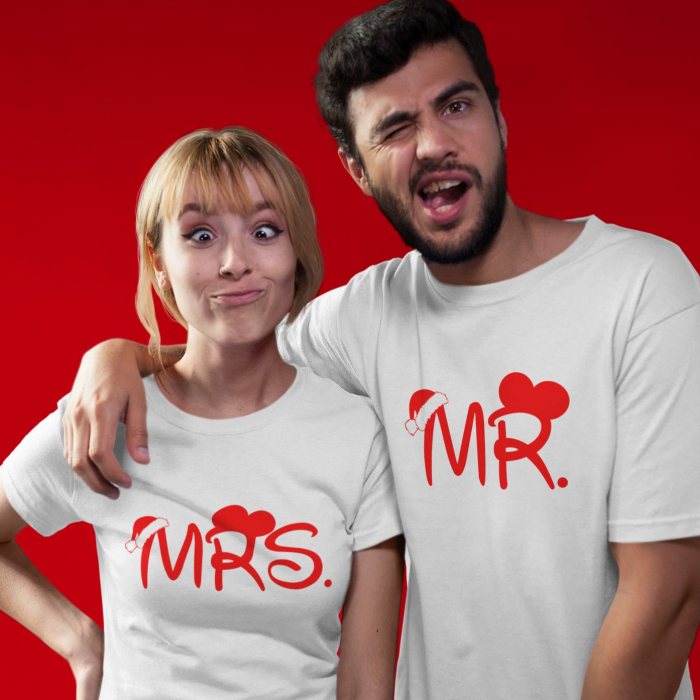 Tricouri Cuplu Craciun Personalizate - Mr and Mrs Craciun [1]