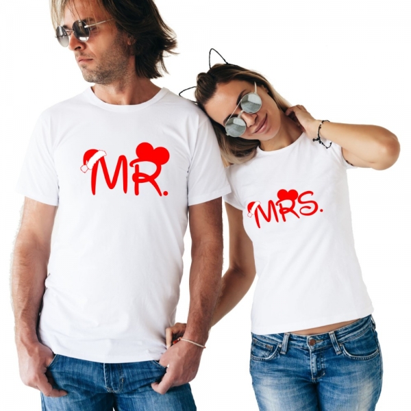 Tricouri Cuplu Craciun Personalizate - Mr and Mrs Craciun [3]