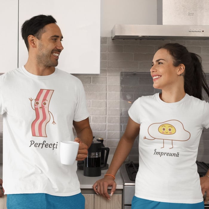 Tricouri Cuplu Personalizate - Bacon And Eggs [1]