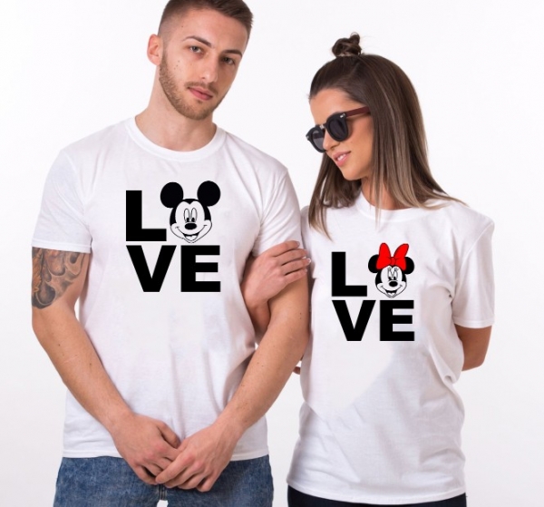 Set 2 Tricouri Cuplu Personalizate Love - Mickey si Minnie   [2]