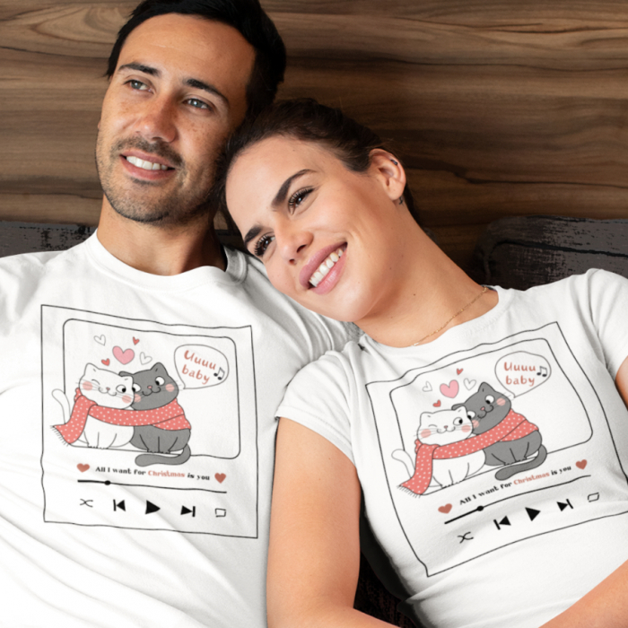 Set 2 Tricouri Cuplu Personalizate Craciun - All I want for Christmas is you   [1]