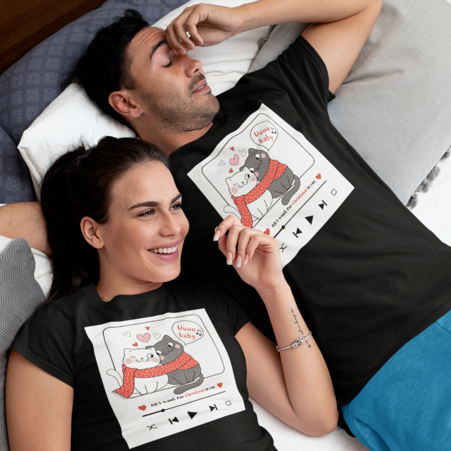 Set 2 Tricouri Cuplu Personalizate Craciun - All I want for Christmas is you   [2]
