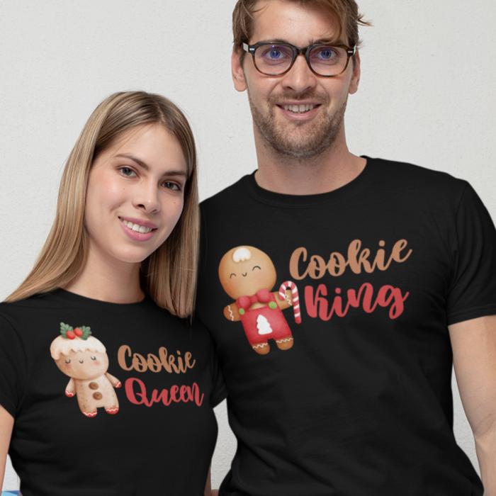 Set 2 Tricouri Cuplu Personalizate Craciun - Cookie King and Queen   [2]