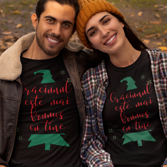 Set 2 Tricouri Cuplu Personalizate Craciun - Craciunul e mai frumos cu tine   [1]