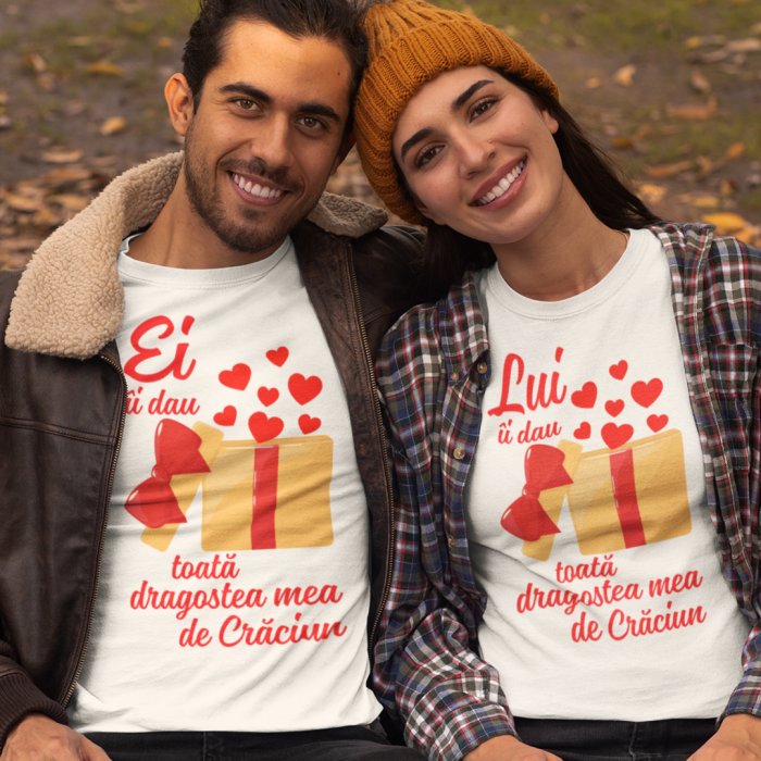 Set 2 Tricouri Cuplu Personalizate Craciun - Ei / lui ii dau toata dragostea mea   [1]