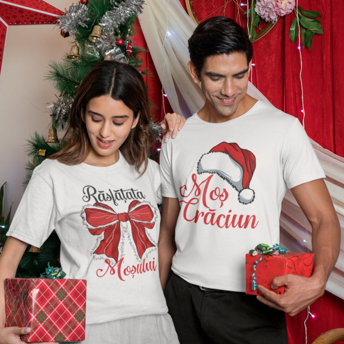 Set 2 Tricouri Cuplu Personalizate Craciun - Mos Craciun  Rasfatata Mosului   [1]