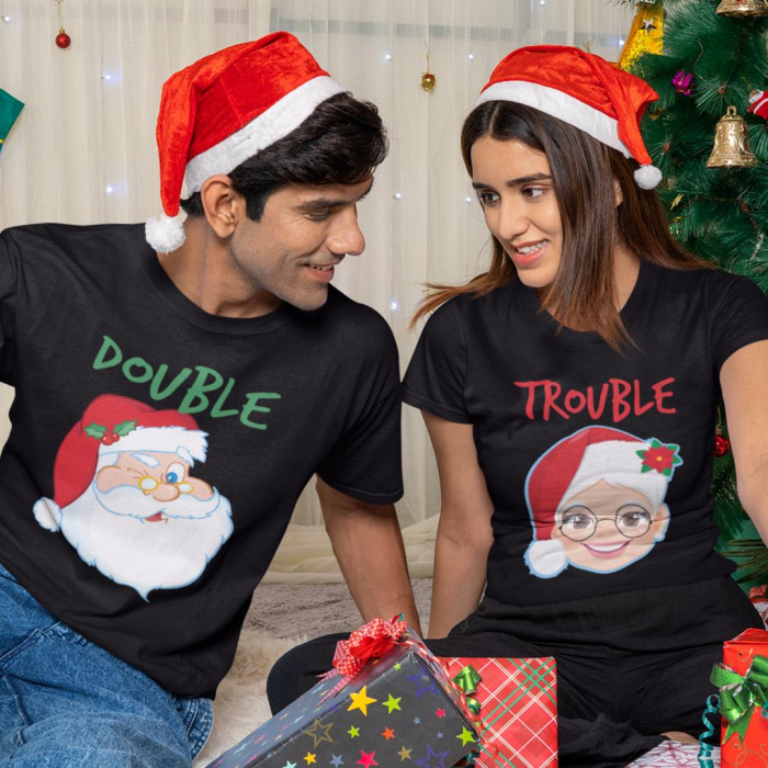 Set 2 Tricouri Cuplu Personalizate - Double Trouble   [1]