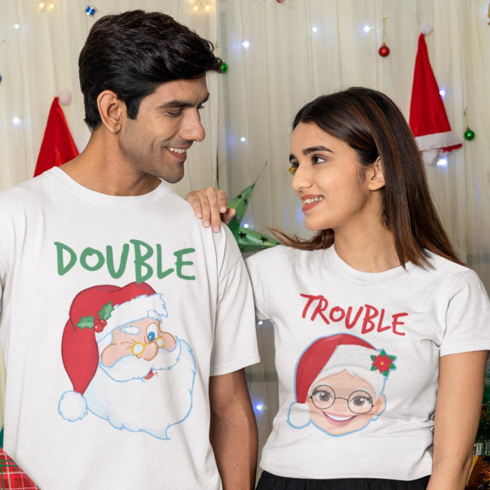 Set 2 Tricouri Cuplu Personalizate - Double Trouble   [2]
