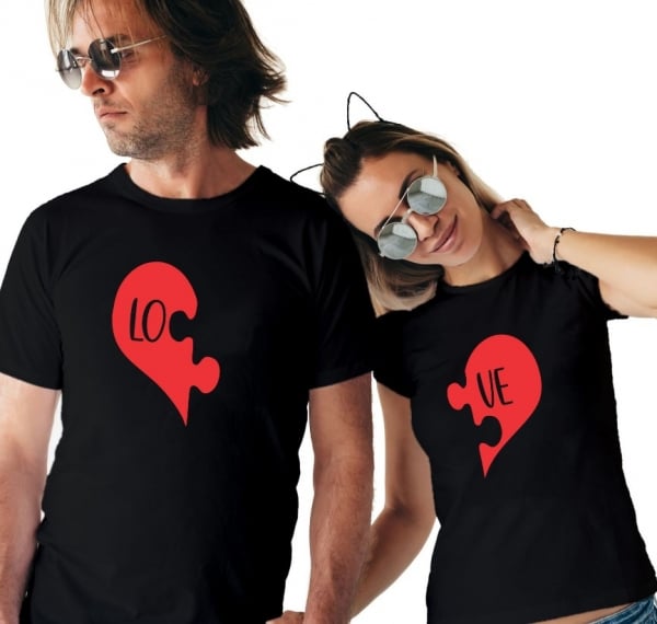 Set 2 Tricouri Cuplu Personalizate - Love puzzle   [2]