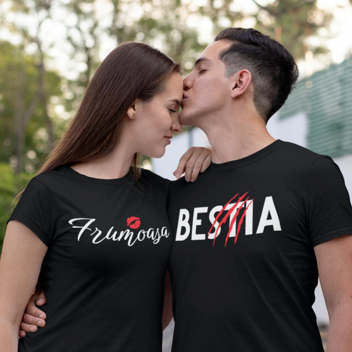 Set 2 Tricouri Cuplu Personalizate - Frumoasa si Bestia   [2]