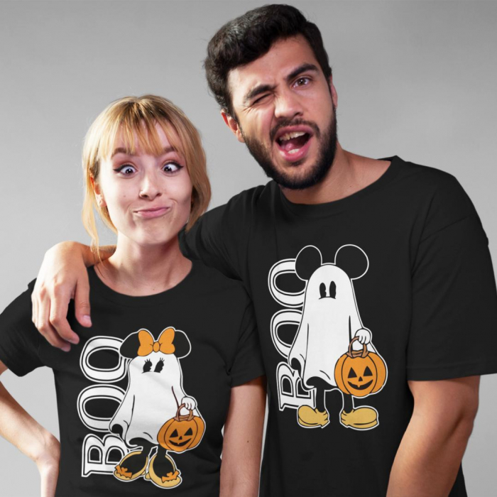 Set 2 Tricouri Cuplu Personalizate Halloween - Boo Mickey & Minnie   [2]