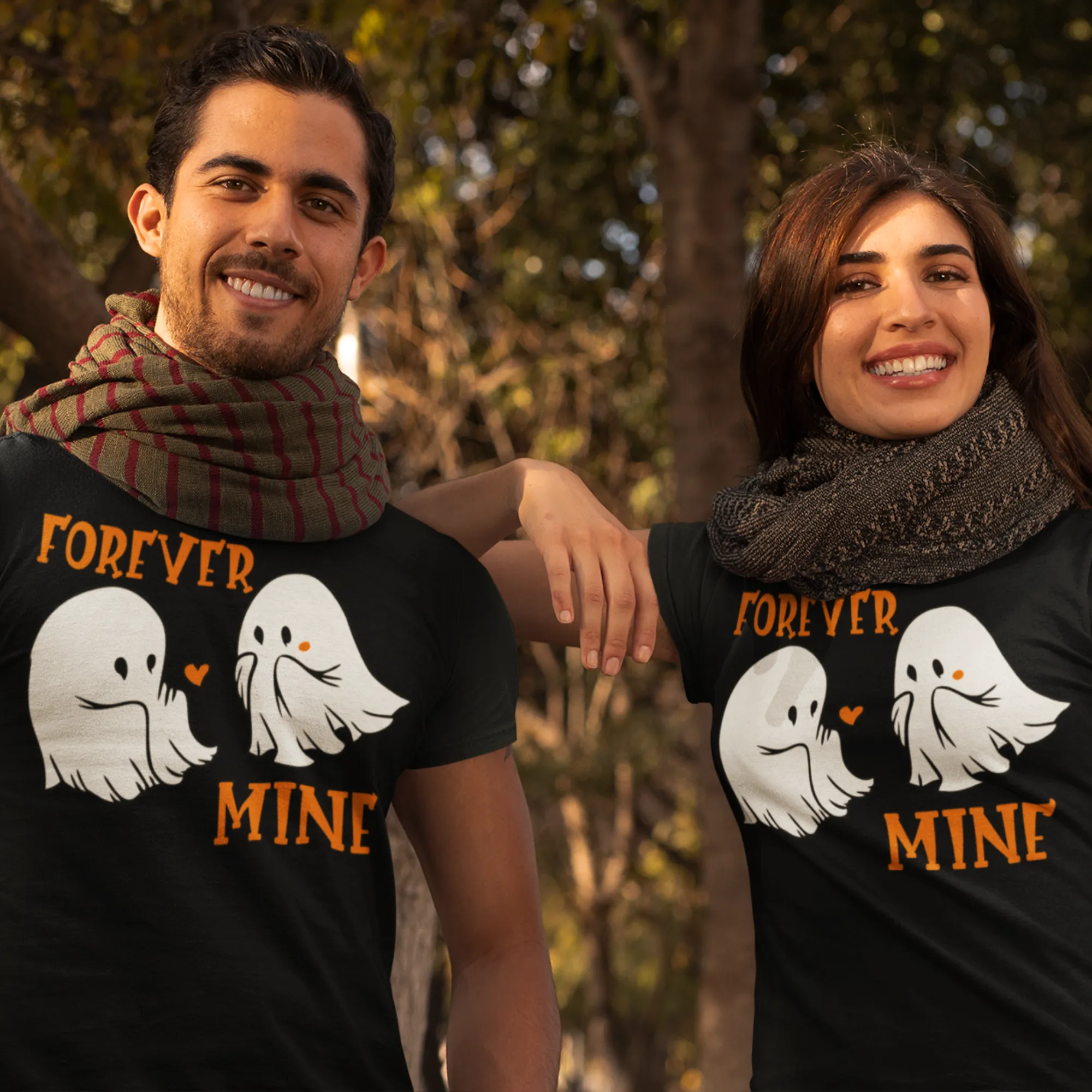Set 2 Tricouri Cuplu Personalizate Halloween - Forever mine fantome   [1]