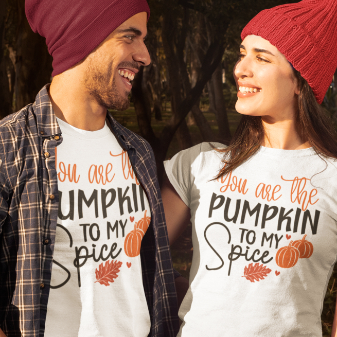 Set 2 Tricouri Cuplu Personalizate Halloween - You are the pumpkin to my spice   [2]