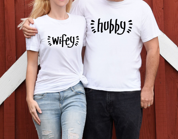 Tricouri Cuplu Personalizate - Hubby / Wifey [1]