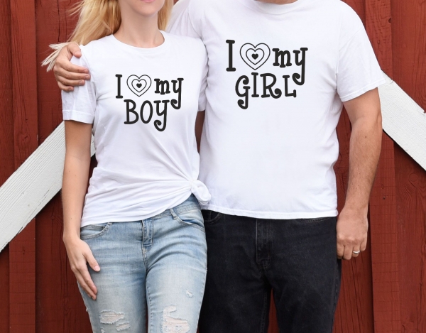 Set 2 Tricouri Cuplu Personalizate - I love My Boy / Girl   [3]