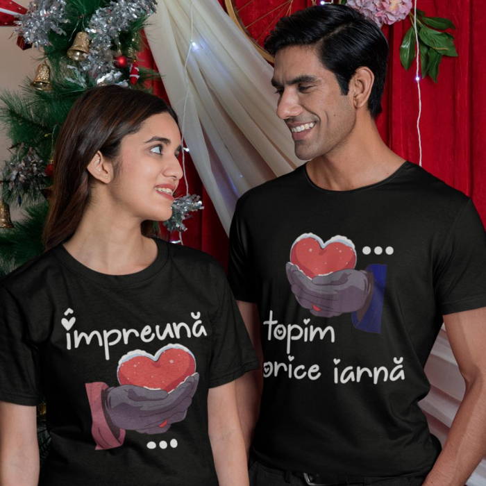 Set 2 Tricouri Cuplu Personalizate - Impreuna topim orice iarna   [2]