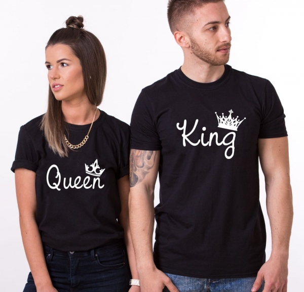 Set 2 Tricouri Cuplu Personalizate - King and Queen 2   [3]