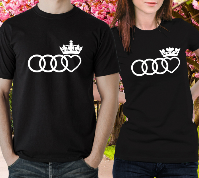 Set 2 Tricouri Cuplu Personalizate - Audi King and Queen   [2]