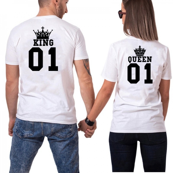 Set 2 Tricouri Cuplu Personalizate - King and Queen 4   [3]