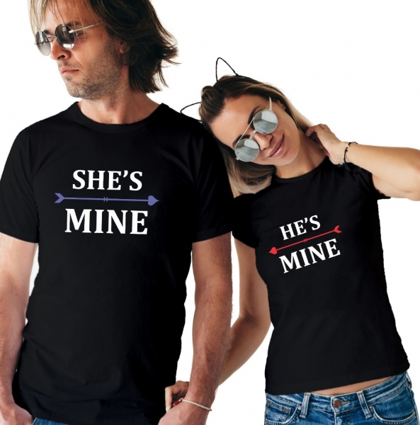 Tricouri Cuplu Personalizate - He's mine / She's mine [2]