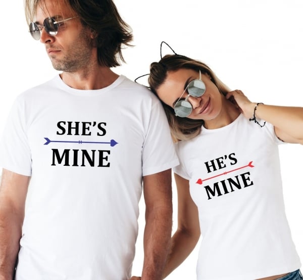 Tricouri Cuplu Personalizate - He's mine / She's mine [3]