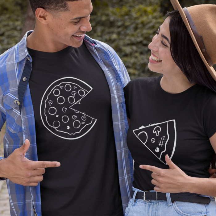 Set 2 Tricouri Cuplu Personalizate - Pizza   [2]