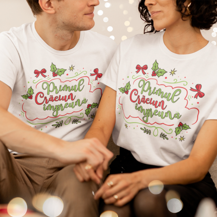 Set 2 Tricouri Cuplu Personalizate - Primul Craciun impreuna   [1]