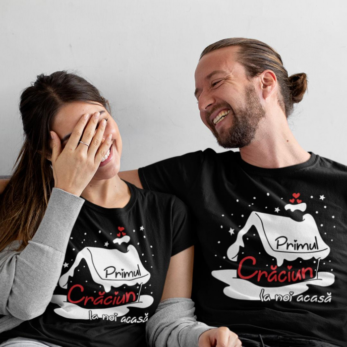 Set 2 Tricouri Cuplu Personalizate - Primul Craciun la noi acasa   [1]