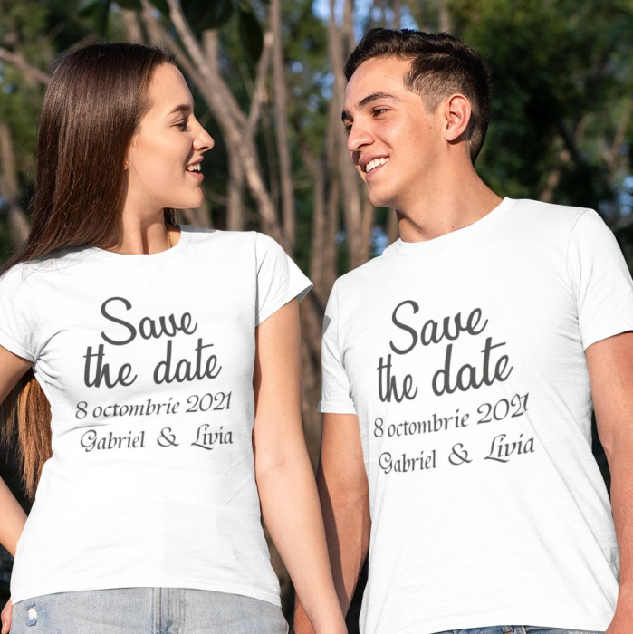 Tricouri Cuplu Personalizate - Save The Date [1]