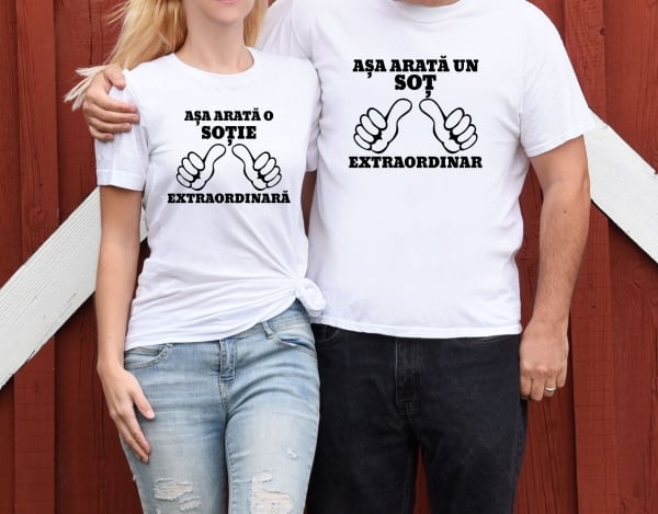 Set 2 Tricouri Cuplu Personalizate - Soti Extraordinari   [2]