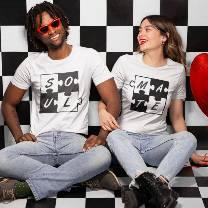 Set 2 Tricouri Cuplu Personalizate - Soulmate Puzzle   [2]