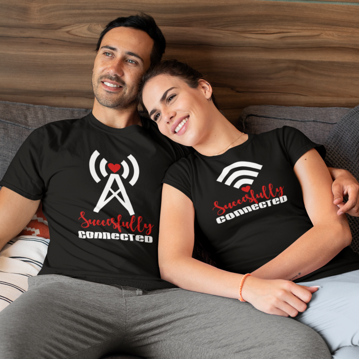 Set 2 Tricouri Cuplu Personalizate - Succesfully connected   [2]