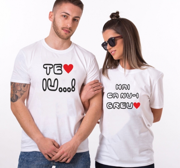 Set 2 Tricouri Cuplu Personalizate - Te iubesc   [2]