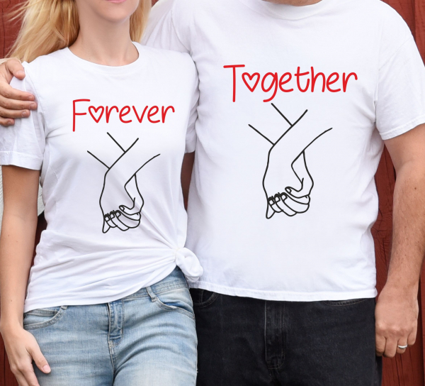 Set 2 Tricouri Cuplu Personalizate - Together Forever   [3]