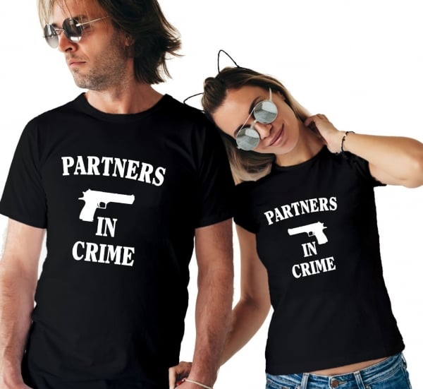 Tricouri Cuplu Personalizate -  Partners in Crime [2]