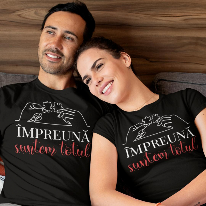 Set 2 Tricouri Personalizate Cuplu - Puzzle impreuna suntem totul   [2]