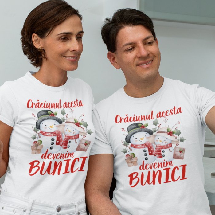 Set 2 Tricouri Personalizate - Craciunul acesta devenim bunici   [1]