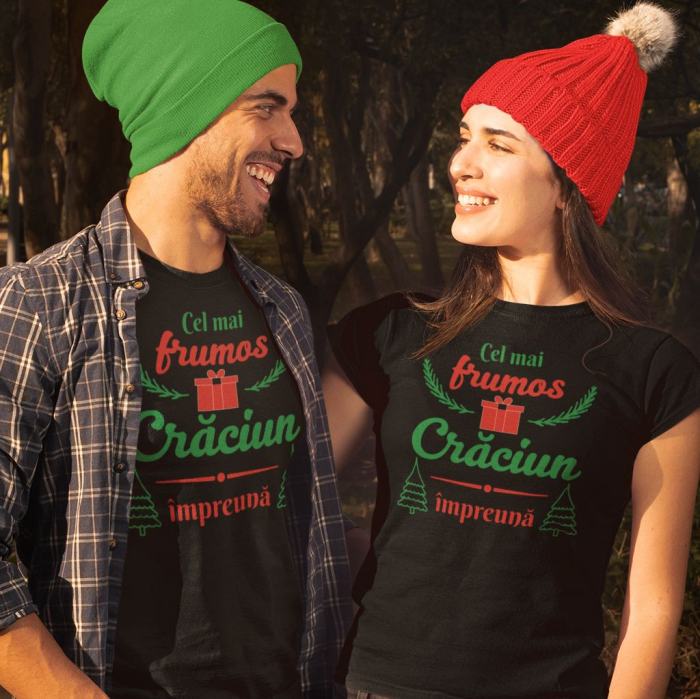 Set 2 Tricouri Personalizate Cuplu - Cel Mai Frumos Craciun Impreuna   [2]