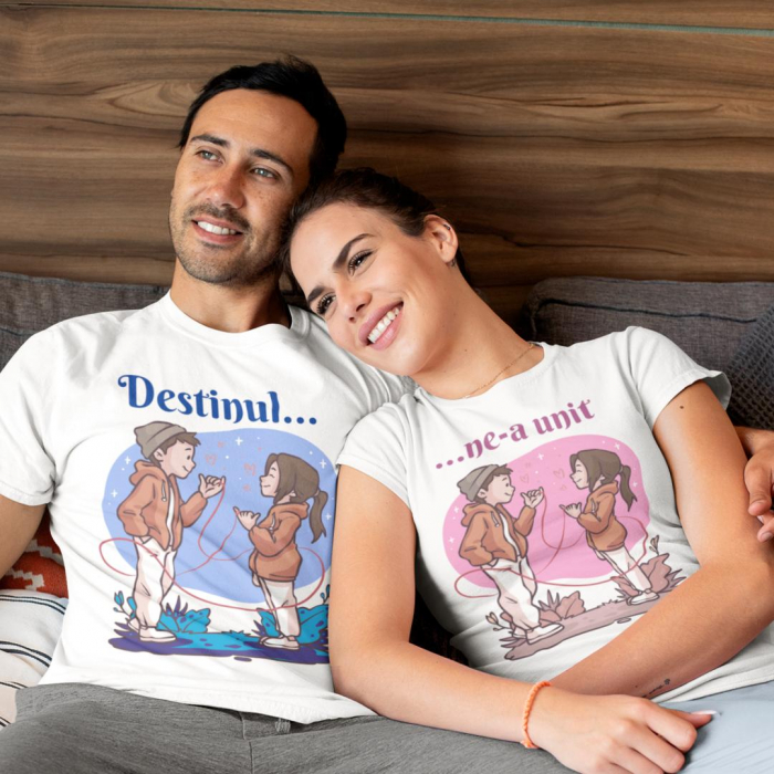 Set 2 Tricouri Personalizate Cuplu - Destinul ne-a unit   [1]