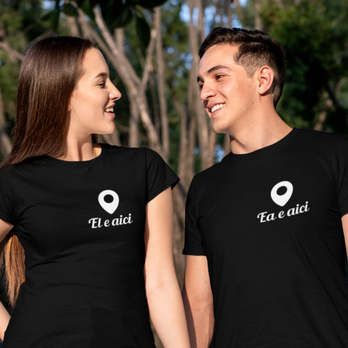 Set 2 Tricouri Personalizate Cuplu - El / Ea este aici la inima   [2]