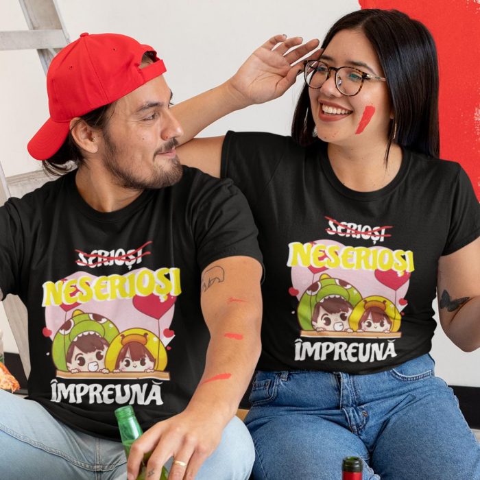 Set 2 Tricouri Personalizate Cuplu - Neseriosi impreuna   [2]