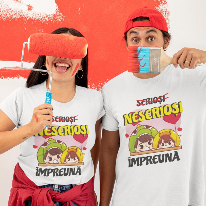 Set 2 Tricouri Personalizate Cuplu - Neseriosi impreuna   [1]