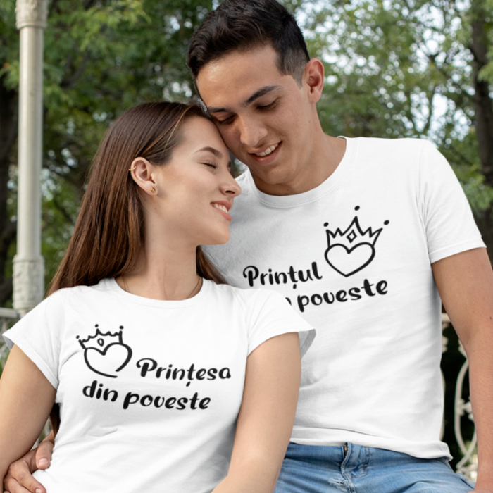 Set 2 Tricouri Personalizate Cuplu - Printul si printesa din poveste   [1]